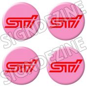 3D Domed Gel Subaru Pink Wheel Centre Cap Badge