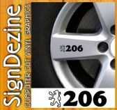 Peugeot 206 outline Wheel Graphic sticker decal