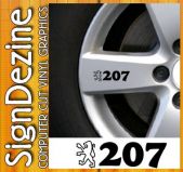 Peugeot 207 outline Wheel Graphic sticker decal