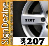 Peugeot 207 Wheel Graphic sticker decal