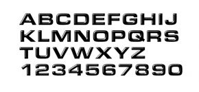 3D Domed Gel Letters and Numbers Custom Font