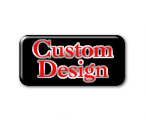 3D Domed Gel CUSTOM RS Wheel Rim Oblong Badge 27mm x 14mm Set of 4 (Custom Made)