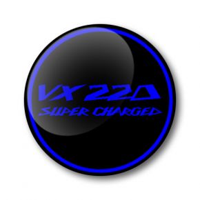 VX220 Super Charged 3D Domed Gel Wheel Center, Resin Badges Over-Stickers Decals Set of 4
