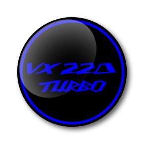 VX220 Turbo 3D Domed Gel Wheel Center, Resin Badges Over-Stickers Decals Set of 4