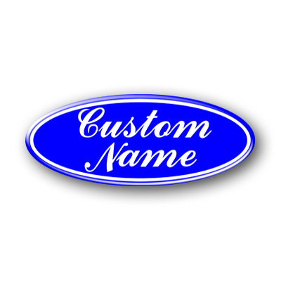3D Domed Gel Ford Oval Custom Name with Inlay Bonnet / Boot Badge