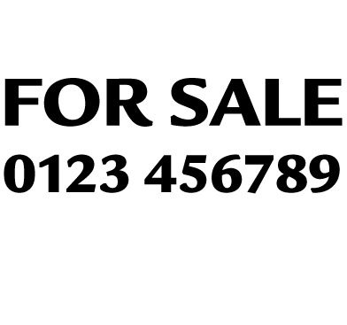 For Sale and Telephone number Sticker